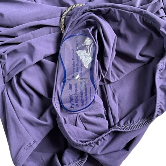 Amoressa by Miraclesuit NWT Women’s Purple Oil Slick Drake One-Piece Swimsuit 8 - Picture 11 of 16